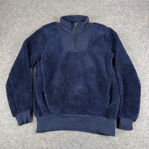 Sweaty Betty 1/4 Zip Sherpa Pullover Polyester Blue‎ Womens 4